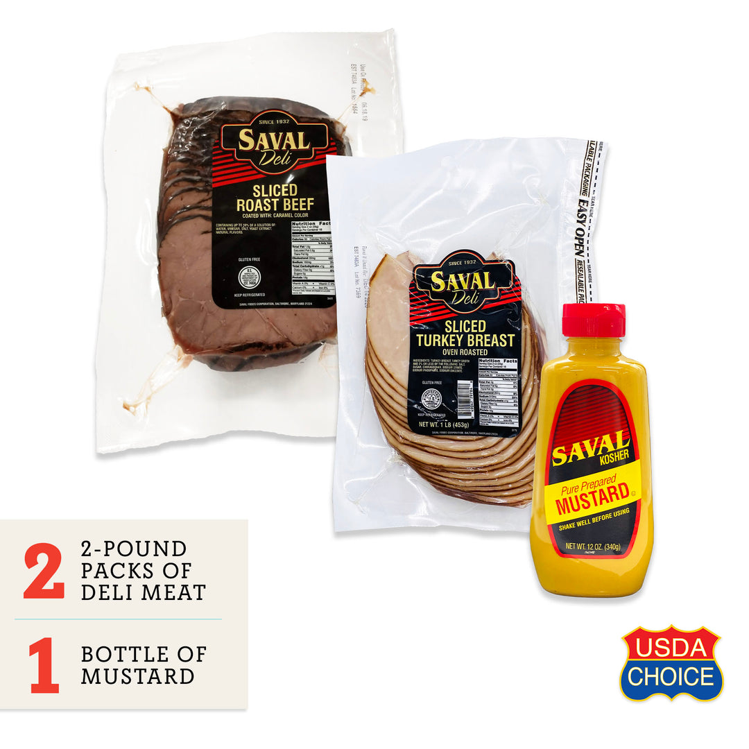 Saval Deli Bundles Pastrami Corned Beef Mustard Saval Deli Bundles Pastrami Corned Beef Mustard